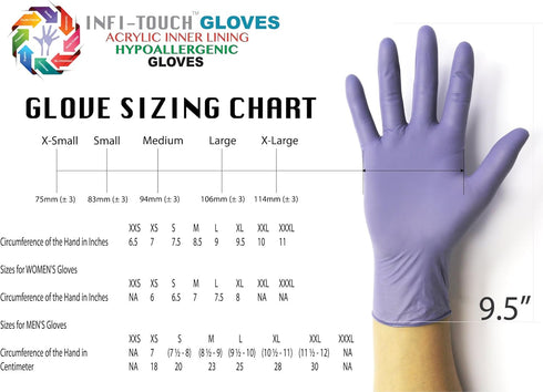 Disposable Gloves, Steel Blue Heavy Duty Nitrile Gloves, 9.5" Length, Powder Free, 6 Mil Thickness, X-Large, Pack of 100