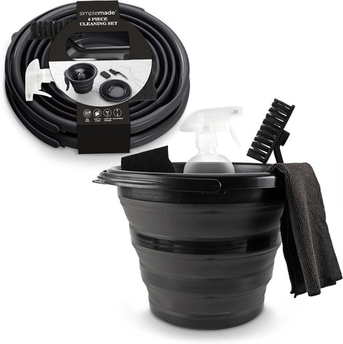 SIMPLEMADE Collapsible Bucket Cleaning Set - Includes 2 Foldable Buckets, Spray Bottle,