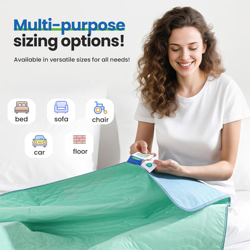 Underpads,34"x36" (Pack 4) Noovirum Washable of - Heavy Absorbency Incontinence Bed Pads for Adults, Kids & Pets