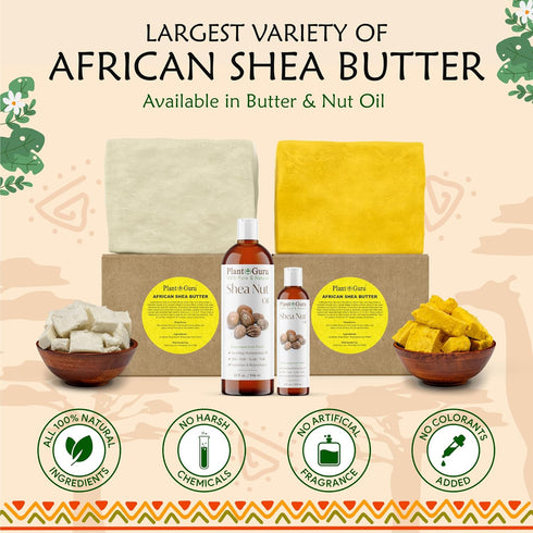 Raw African Shea Butter 16 oz. - 100% Pure Natural Unrefined IVORY for Skin, Body, Face, and Hair Growth