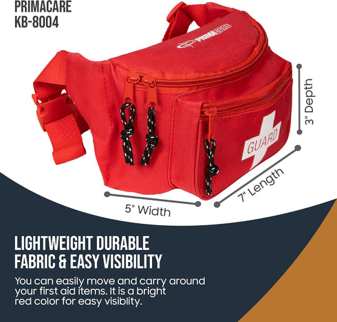 KB-8004 Pack Set, 8" 2" 6", PrimaCare First Aid Empty Fanny for Emergency Equipment x x Red
