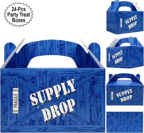 AnapoliZ Supply Drop Favor Box, 24 Count Party Treat Boxes for Battle Gamers Goodie Loot Drop Box
