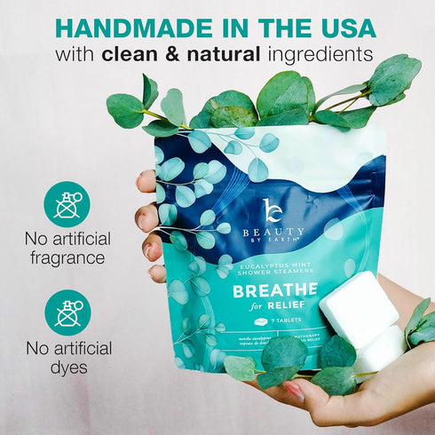 Shower Steamers Aromatherapy - USA Made with Natural Ingredients, Shower Bombs with Eucalyptus Essential Oil, Shower Steamers for Cold and Flu, Relaxation & Self Care Gifts for Women & Men