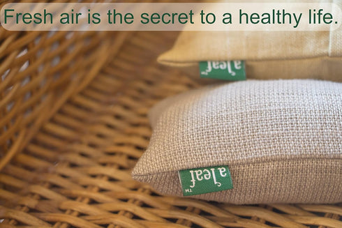 Bamboo Charcoal Air Purifying Bag, Naturally Dyed and Canada-Made Odor Absorber, 3 Large and 4 Small Bags