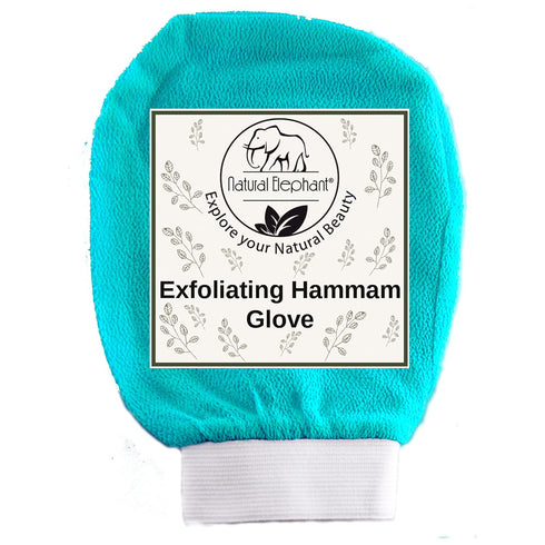 Natural Elephant Exfoliating Hammam Glove Pack of 5 (Black, Lilac, Teal, Orange, Brown)