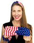 Red White and Blue Patriotic American Flag Headband, USA Twist Headband