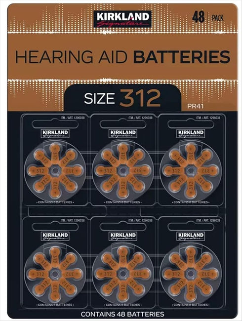 KIRKLAND Hearing aid batteries size 312 1.45 Volt Mercury free