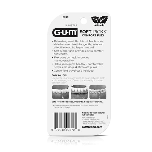 GUM Soft-Picks Comfort Flex, Easy to Use Dental Picks, Disposable Interdental Brushes, 80ct