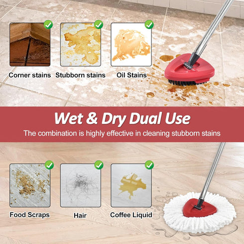Set 1-Tank Mop Heads Replacements,Scrubber Head,Base and Pedal Bearing Replacement Combo for O-Cedar EasyWring