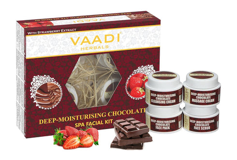 Vaadi Herbals Facial Kit, Chocolate and Strawberry, 70 Grams, All Natural, Suitable for All Skin Types