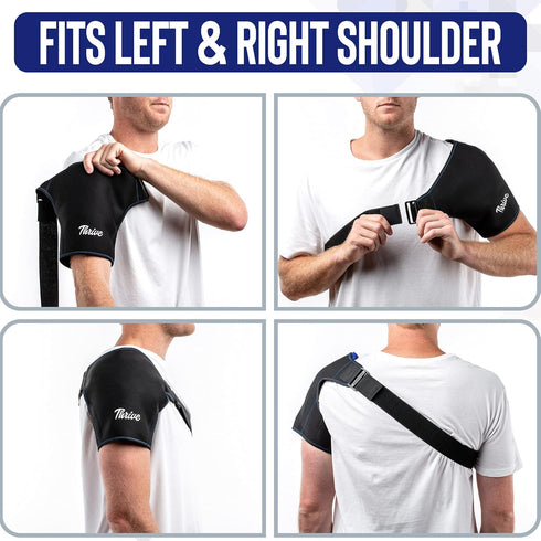 Thrive Shoulder Ice Pack - Rotator Cuff Cold Therapy, Reusable Compression Sleeve for Pain Relief and Injuries