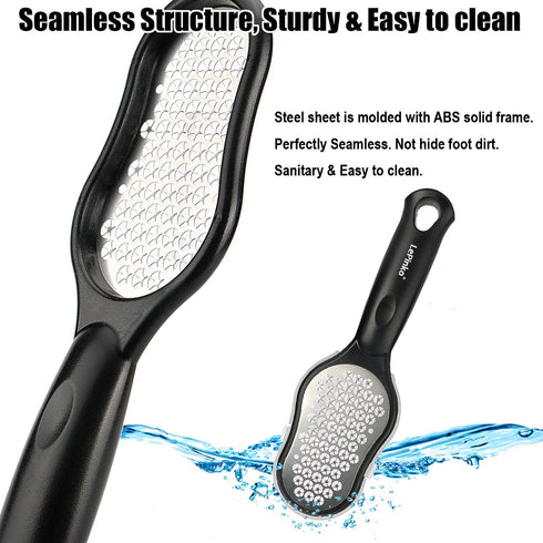 LePinko 2PCS Foot Scrubber Set, Updated Blades, Powerful Pedicure Tool for Callus Removal, Use in Shower or Dry