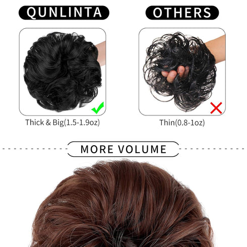Messy Bun Hair Piece, Thick Updo Scrunchies Hair Extensions for Women, Dark Auburn