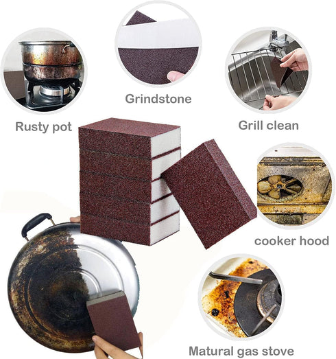 5 Pack Nano Carborundum Sponge, Kitchen Magic Scrub Brush Eraser for Removing Rust from Pots and Pans