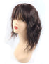 Water Wavy Hair Forehead Piece - Clip in Middle Part Topper with Choppy Fringe, Thick/35cm, Light Brown