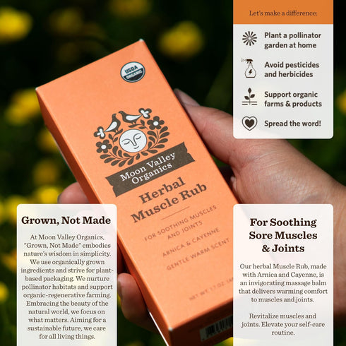 Moon Valley Organics Herbal Muscle Rub with Cayenne – Soothes Pain from Cold, Treat Sore Joints, Aches and Pains