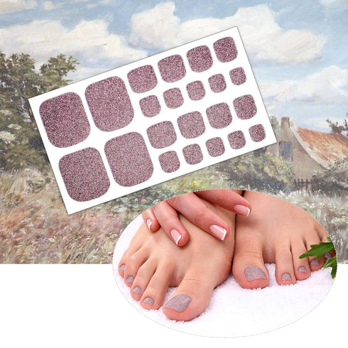 Maitys 440 Pcs Glitter Toenail Stickers, 20 Sheets with 2 Nail Files, Solid Color Full Nail Wraps for Women