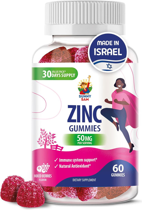 Zinc Gummies for Adults, Chewable Gummy for Immune Support, Natural Antioxidant Non-GMO Supplement for All Ages