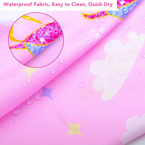 Kids Haircut Cape: Waterproof Barber Cape Cover, Unicorn Hair Cutting Cape for Girls with Adjustable Snap Closure