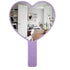 TBWHL Heart-Shaped Travel Handheld Mirror, Cosmetic Hand Mirror with Handle, Portable Vanity Mirror, Purple