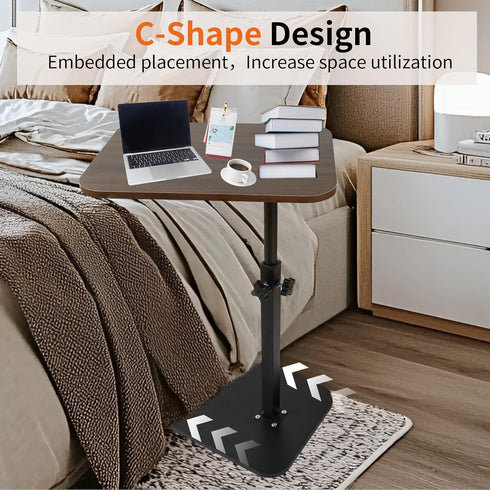 Spaces(15.7" 11.8" TV Tray Side Table, Adjustable Couch Table and Sofa Table, Overbed Snack Tables Study TV Tray C