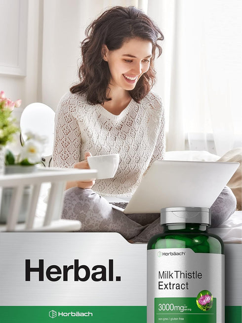 Horbaach Milk Thistle Extract | 3000mg | 300 Capsules | Non-GMO, Gluten Free Supplement