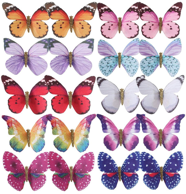 inSowni 20 Pack Multi Colors Butterfly Hair Clips Barrettes for Women Girls Kids Bridal Wedding Accessories