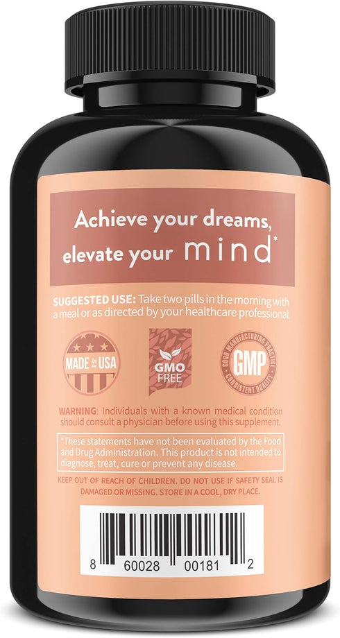 WellPath Mind Brain Supplement for Memory and Focus, Lion's Mane, Ginkgo Biloba, Vegan, 60 Ct