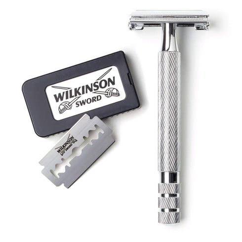 Wilkinson Sword Double Edge Razor for Men - Includes 5 Double Edge Razor Blades Refills