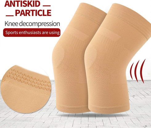 Knee Sleeves, 1 Pair, Lightweight Compression Sleeves for Men Women, Knee Brace Support for Joint Pain Relief, Beige M