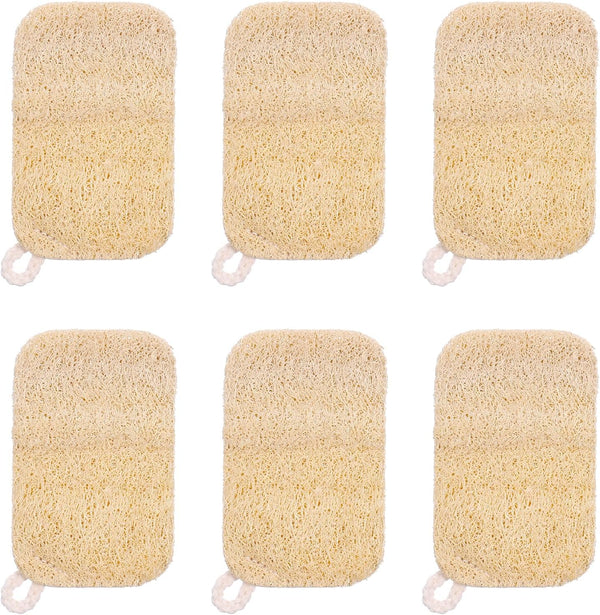 Yuomeaz 6 PCS Natural Loofah Dish Sponge,2.3 * 4,3 Inches Loofah Kitchen Sponge,Eco