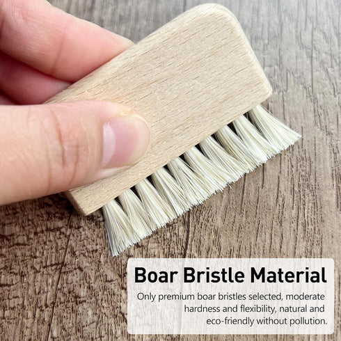 Natural Beech Wood Nail Brush, Non-Slip Hand and Toenail Cleaning Brush for Home and Travel