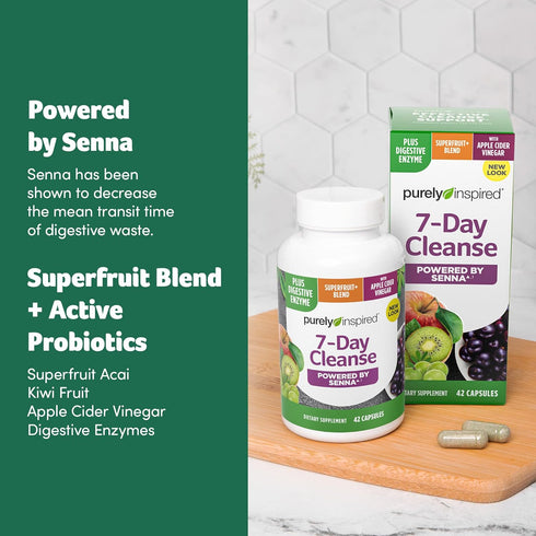Purely Inspired 7-Day Detox Cleanse, Whole Body Cleanse & Detox Pills, 42 Acai Berry Capsules
