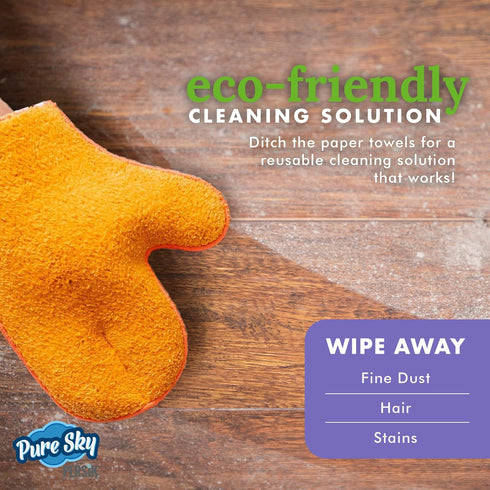 Pure-Sky Microfiber Glove Dusting Mitt, Ultra Microfiber Cleaning Cloth Glove for Home Cleaning