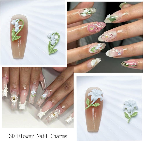 VOTACOS Flower Nail Charms, Summer Nail Art Supplies, Colorful Flower Nail Gems for Women Nail Design