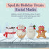 SpaLife Holiday Treats Facial Masks 12-Pack - Festive Christmas Skincare for Soothing and Nourishing
