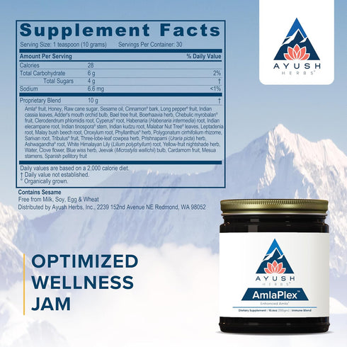 Ayush Herbs Amla Plex, All-Natural Immune and Digestive-Support Herbal Jam with Vitamin C