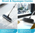 ITTAR 10" Wide Multi-Purpose Scrub Brush with Long Handle, Heavy-Duty Shower Scrubber for Deck, Patio, Kitchen, Black