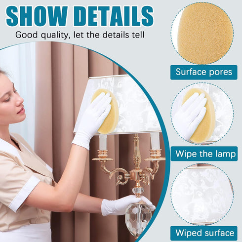 4 Pcs Lamp Shade Sponge Dry Lampshade Cleaner Fabric Cleaner Cleaning Reusable Sponges for Removing Dirt Dust Soot Pet Hair Window Shades Artwork and Other Surfaces by Tessco