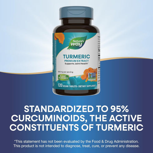 Nature's Way Turmeric Premium Extract: Joint Health Support, 500 mg, 120 Tablets