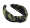 Knotted Headband for Women, Green Camo Chic Top Knot Designer Fashion Headband