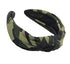 Knotted Headband for Women, Green Camo Chic Top Knot Designer Fashion Headband