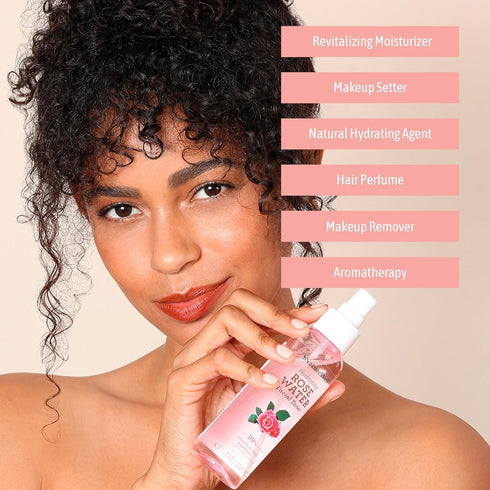 NATURE WELL Rose Water Hydrating Facial Toner Mist, 4 Fl Oz for Dewy & Radiant Skin