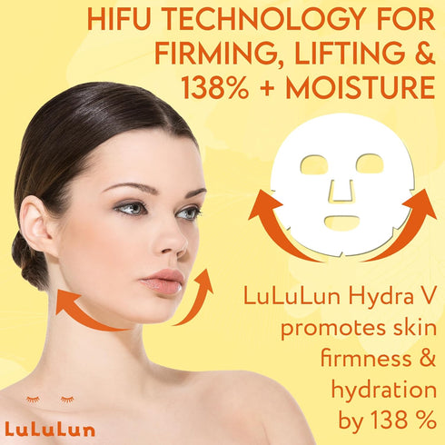 Lululun Hydra V Vitamin-Packed Facial Sheet Mask, 28 Sheets, Hydrating Face Mask with Vitamin C & E