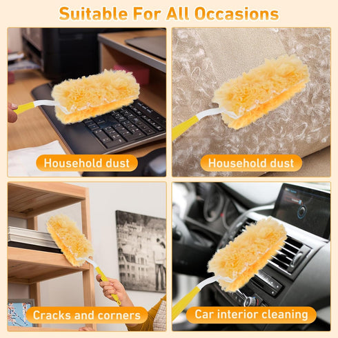 360° Duster Refills Kit for Swiffer Duster, 25 Pack & 1 Handle, Multi-Surface Dusters with 4X Microfibers