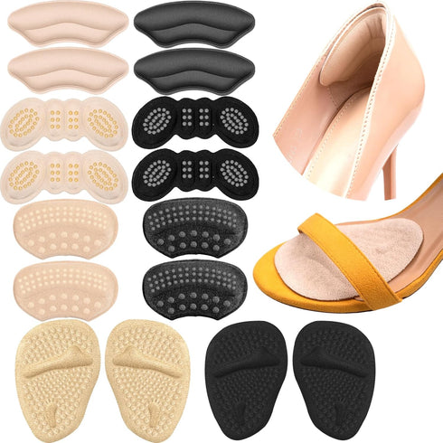 8 Pairs Heel Grips for Women's Shoes, Shoe Pads Inserts, Cushions for Too Big Shoes