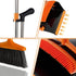 Broom and Dustpan Set, Lightweight Upright Lobby Broom and Dust Pan Combo for Home Kitchen Office (Orange and Black)