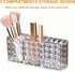 KNC 3 Compartment Acrylic Cosmetic Brushes Storage, Makeup Brush Holder Organizer for Bathroom Vanity and More