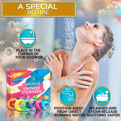 Shower Steamers Aromatherapy Eucalyptus and Lavender Shower Bombs, Stress Relief Spa Gifts for Women