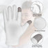 Sibba 2 Pairs White Cotton Touch Screen Moisturizing Gloves for Overnight Bedtime Hand Spa Treatment, Heal Eczema
